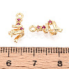 Brass Micro Pave Cubic Zirconia Charms KK-N263-140B-G-3