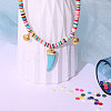 Flat Round Handmade Polymer Clay Beads CLAY-R067-8.0mm-05-6