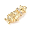 Brass Micro Pave Clear Cubic Zirconia Pendants KK-G545-07G-2