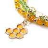 Round Glass Evil Eye Triple Layer Multi-strand Bracelet BJEW-JB08229-03-4