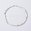 Natural Aquamarine Round Beads Stretch Bead Bracelets for Women CQ7665-3-1