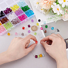 225Pcs 15 Colors Transparent Acrylic Beads OACR-ME0001-03-3