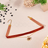 Alloy Resin Oval Pendant Single Face Dark Red Velvet Ribbon & Brass Chain Double Layered Choker Necklaces NJEW-TAC0038-4