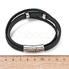 Natural Amazonite & Braided Microfiber Leather Multi-strand Bracelets for Women Men GG-CBAEA55-01A-5