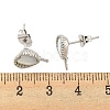 Brass with Shell Stud Earring Findings KK-G490-04P-3