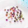 Two Tone Transparent Spray Painted Acrylic Beads X-ACRP-T005-26-M-2