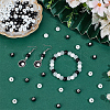 100Pcs 2 Colors Black & White Round Glossy Ceramic Porcelain Beads for Jewelry Making PORC-PA0001-38-4