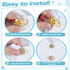 8Pcs 2 Colors Brass Rhinestone Cufflinks KK-ME0003-83-3