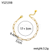 304 Stainless Steel Paperclip Chains Bracelets STAS-OY017-01G-2