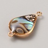 Natural Paua Shell Connector Charms LS-KK-WH0062-100KCG-A-2