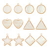 12Pcs 6 Styles Natural Shell Pendants BSHE-TA0002-06-1