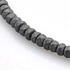 Faceted Matte Style Electroplate Non-magnetic Synthetic Hematite Rondelle Beads Strands G-P061-31-1