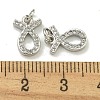 Rack Plating Brass Micro Pave Cubic Zirconia Pendants KK-K386-02I-P-3
