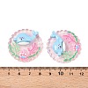 Ocean Theme Flat Round Resin Cabochons CRES-T025-02C-3