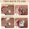 2Pcs Transparent Glass Empty Bottles with Alloy Heart Paw Print Charms and Locket Charms AJEW-DR00039-4