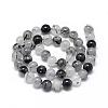 Natural Black Rutilated Quartz Beads Strands G-R446-10mm-26-2