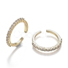 Adjustable Brass Micro Pave Clear Cubic Zirconia Cuff Rings X-ZIRC-Z002-11G-2