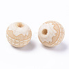 Unfinished Natural Wood European Beads WOOD-S057-015A-2