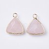Natural Rose Quartz Pendants G-S359-029E-2