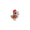 Chick Alloy Rhinestone Brooches PW-WG23392-01-5