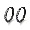 Ion Plating(IP) 316 Surgical Stainless Steel Pave Clear Cubic Zirconia Hoop Earrings Women EJEW-A109-01C-EB-1