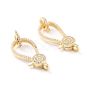 Brass Micro Pave Clear Cubic Zirconia Lobster Claw Clasps ZIRC-I043-35G-2