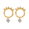 304 Stainless Steel Dangle Stud Earrings EJEW-K296-02GP-07-2