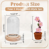 1 Set Glass Cloche Bell Jar Terrarium with 1Pc Handmade Knitting Crochet Artificial Plum Bossom Potted DJEW-WR0001-01C-2