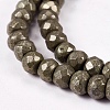 Natural Pyrite Beads Strands G-L051-6x4mm-01-2