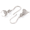 925 Sterling Silver Micro Pave Clear Cubic Zirconia Earring Hooks STER-U005-12P-2