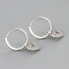 Brass Micro Pave Cubic Zirconia Hoop Dangle Earrings WG0E58F-03-1