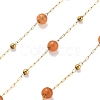 Natural Red Aventurine & 304 Stainless Steel Beads Link Chains CHS-K021-08A-05-1