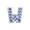 Glass Rhinestone Slide Charms PALLOY-TAC0018-02-W-1
