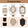 3Pcs 3 Styles Resin & Linen Photo Frame Jewelry Necklace Display Stands ODIS-OC0001-97-2