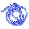Transparent Electroplate Glass Beads Strands GLAA-F029-4mm-C07-2