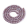 Electroplate Opaque Solid Color Glass Beads Strands EGLA-A044-P4mm-L13-3