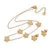 Flower 304 Stainless Steel Necklaces & Stud Earrings Sets for Women SJEW-K003-01G-5