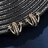 Brass Micro Pave Clear Cubic Zirconia Cuff Earrings LS-EJEW-D328-02G-01-2