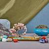 Natural Rose Quartz with Green Aventurine Chips with Brass Incense Burner Holder DJEW-G027-19RG-03-5