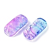 Spray Painted Transparent Glass Connector Charms X1-GLAA-H035-06C-2