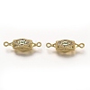 Brass Micro Pave Clear Cubic Zirconia Links Connectors ZIRC-I052-07G-1