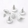 Half Round Dome Natural Howlite Stud Earrings EJEW-L171-12-2
