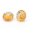 Handmade Glass European Beads X-GPDL25Y-50-2