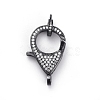 Brass Micro Pave Cubic Zirconia Lobster Claw Clasps ZIRC-F110-01B-B-1