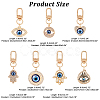 Nbeads 7Pcs 7 Style Evil Eye Resin Pendant Decorations AJEW-NB0003-92-2