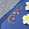 Tibetan Style Alloy Hollow Moon Pendant Keychain KEYC-JKC00690-02-3