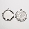 Tibetan Style Pendant Cabochon Settings TIBE-21668-P-RS-4