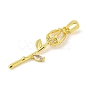 Rose Flower for Valentine's Day Golden Rack Plating Brass Micro Pave Cubic Zirconia Pendants KK-R153-01B-G-2