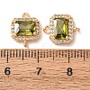 Brass Pave Cubic Zirconia Connector Charms CU-CBAEC99-05G-3