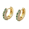 Brass Micro Pave Cubic Zirconia Hoop Earrings KK-CBA8324-22G-03-4